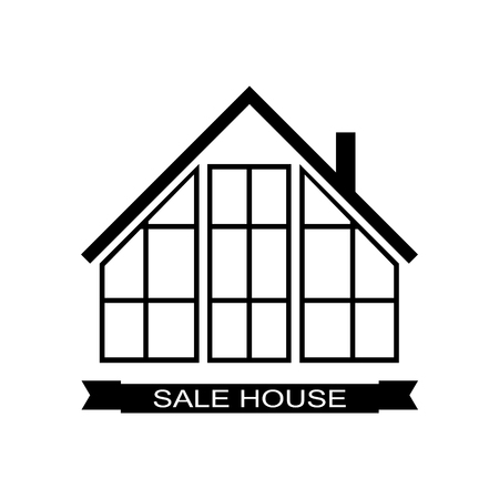 The logo of the house.Vector illustration emblem modernのイラスト素材
