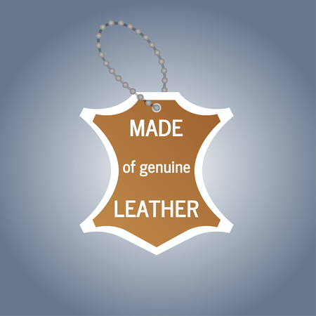 The tag that says genuine leather object vectorのイラスト素材