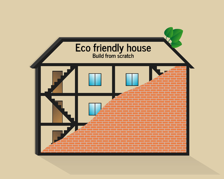 eco friendly house roof door clean frontの写真素材