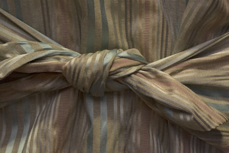 big knot from striped fabric largelyの写真素材