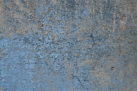 the peeled boards colored blue paintの写真素材