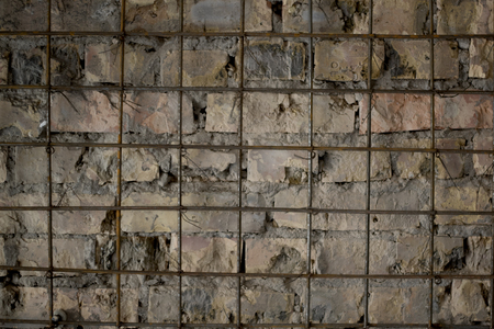 brick wall with fittingsの写真素材