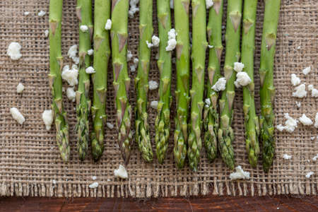 Asparagus in a rowの写真素材