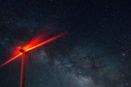 Wind Generator Nightscapeの写真素材