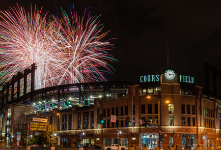 Fireworks Celebration at Coors Fieldのeditorial素材