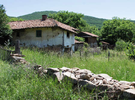 Image of old countryside house in ruinsの写真素材