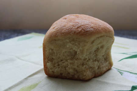 Homemade bread on colorful cloth