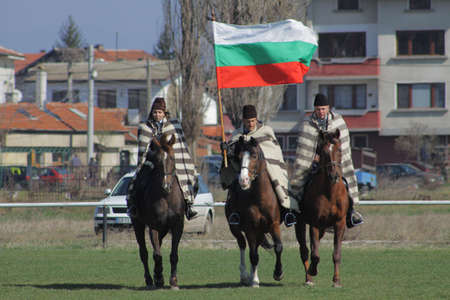 Traditional Annual horse ride to celebrate Theodore s day  Horse Easter  in Sofia, Bulgaria, 23 03  2013のeditorial素材