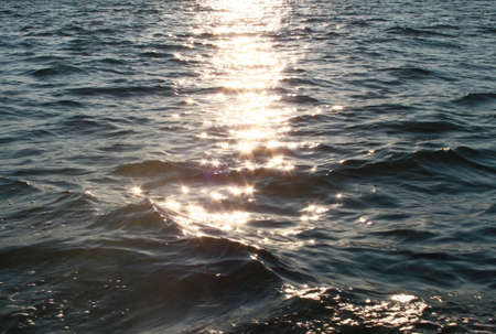 Evening reflection of the light at the sea, Black sea coast