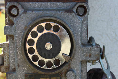 Closeup picture of an old vintage phone