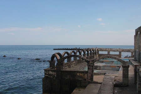 Sea landscape from Bulgarian Black sea coast near Varnaの写真素材