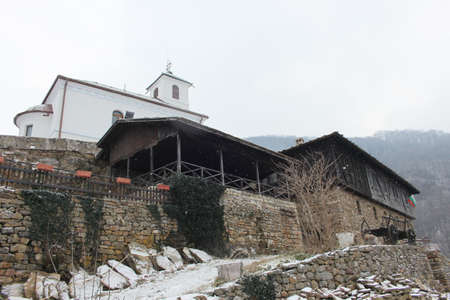 The 13th century Glozhene monastery in Bulgaria, winter pictureの写真素材