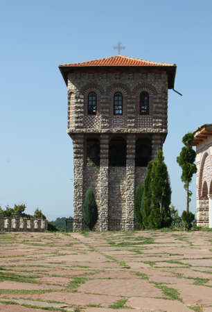 Bell tower at Giginski monastery near the town of Breznik, Bulgariaの写真素材