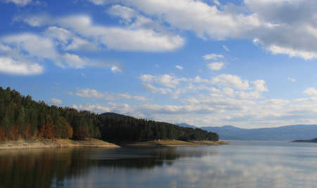 General view of Batak dam in Bulgariaの写真素材