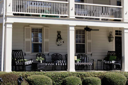 Millen House Edenton, NC USA: Historic Home Front Porchの写真素材