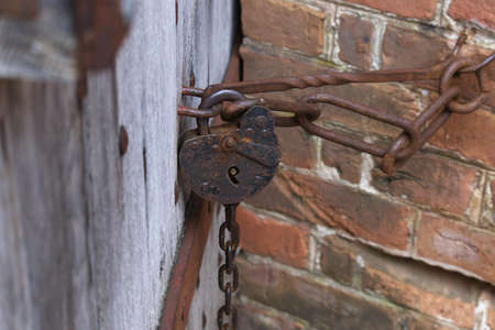 Latch or lock old in an old colonial building. Historic Prison Gaolの写真素材