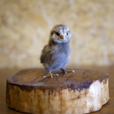 Cute baby chick - looks like an owlの写真素材