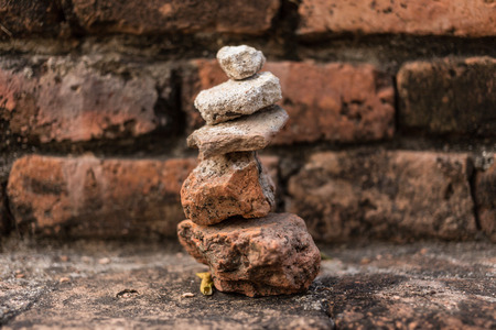 Ayutthaya historical park in thailandの写真素材