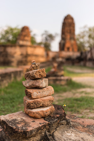 Ayutthaya historical park in thailandの写真素材