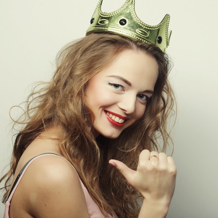 young lovely woman in crownの写真素材