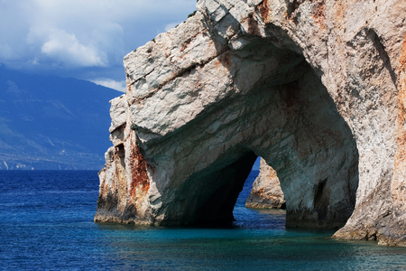 Blue caves on Zakynthos island, Greeceの写真素材