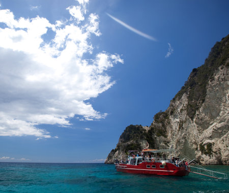 Blue caves on Zakynthos island, Greeceのeditorial素材