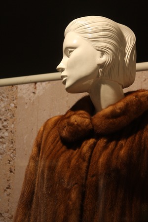 Cool mannequin in fur, Pragueの写真素材