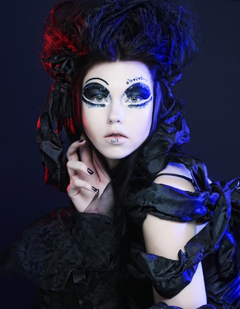 Dark Beautiful Gothic Princess.Halloween party.