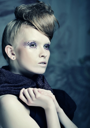 woman, Beautiful Creative Fashion Makeup.の写真素材