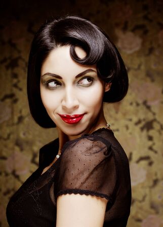 Fashion art girl portrait.Vamp style. Glamour vampire woman.Studio shot.の写真素材