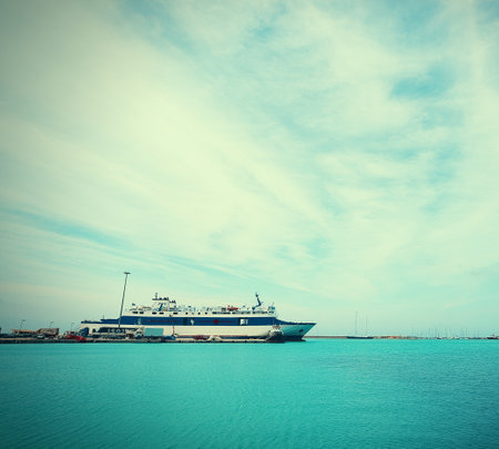 huge Yacht docked at Marina Flisvos in Faliro Athens Greeceのeditorial素材