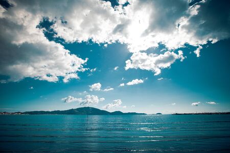 Beautiful sea and clouds sky, summer timeの写真素材