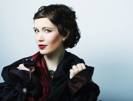 Romantic Beauty.Retro Style. Young woman.の写真素材