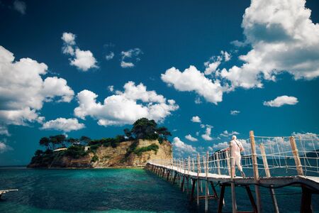 Travel and vacation concept - Zakynthos, a bridge to the islandの写真素材