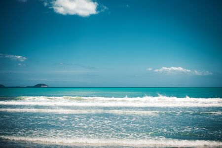 Happy summer day, travel concept - blue sea and sky, bright pictureの写真素材