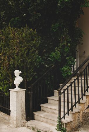A typical street in Zante Town on the Greek island of Zakynthosの写真素材
