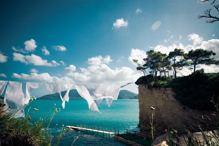 travel, vacation concept - Agios Sostis (Cameo), small island in Greece, Zakynthosの写真素材