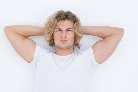 Portrait of a handsome young man, fashion modelの写真素材