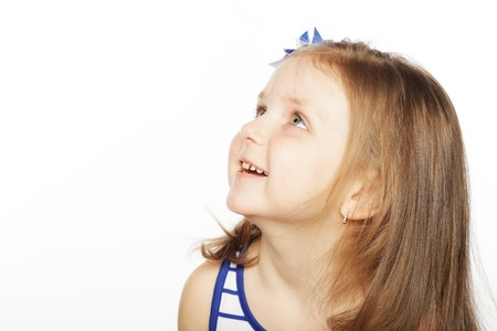 portrait of little happy girlの写真素材