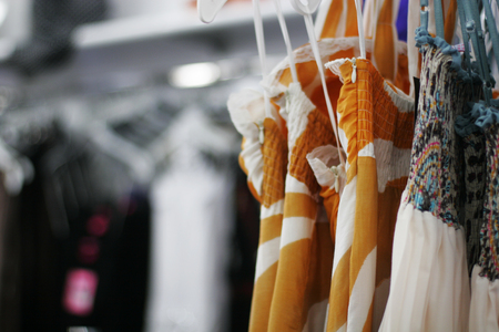 clothes in shop , fashion and beautyの写真素材