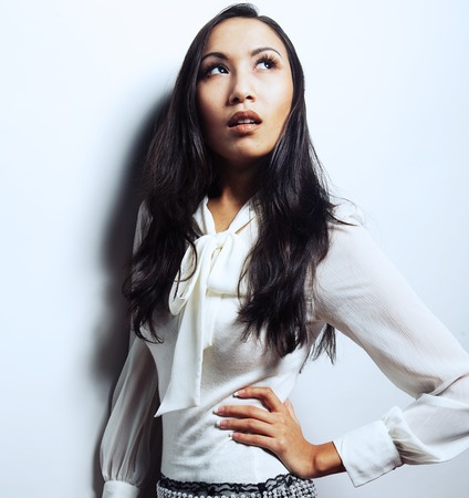 Beautiful young asian model. Studio shot.の写真素材