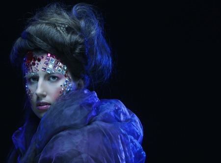 Halloween Beauty style woman makeup, fantasy dream.の写真素材