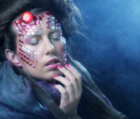Halloween Beauty style woman makeup, fantasy dream.の写真素材