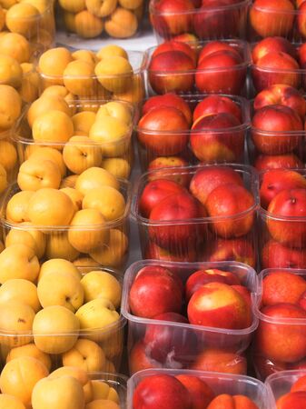 peaches on marketの写真素材