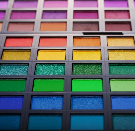multicolored eye shadows