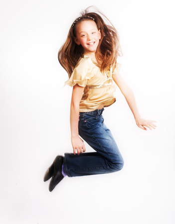 little girl over white backgroundの写真素材