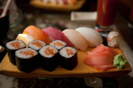 sushi in japanese restarauntの写真素材