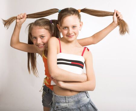 two little girlsの写真素材