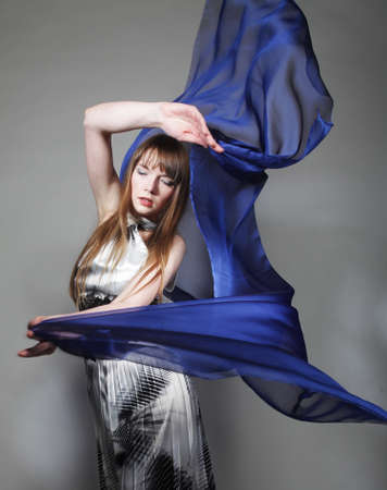 woman dance with fabricの写真素材