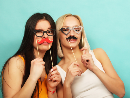 lifestyle, beauty and people concept:  hipster girls best friendの写真素材